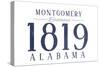 Montgomery, Alabama - Established Date (Blue)-Lantern Press-Stretched Canvas