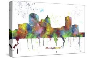 Montgomery Alabama Skyline MCLR 1-Marlene Watson-Stretched Canvas