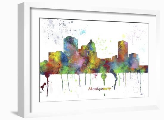 Montgomery Alabama Skyline MCLR 1-Marlene Watson-Framed Giclee Print