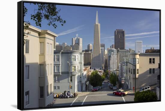 Montgomery Street, Transamerica Pyramid, Telegraph Hill, San Francisco, California, Usa-Rainer Mirau-Framed Stretched Canvas
