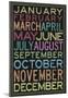 Months of the Year Colorful Text-null-Mounted Poster