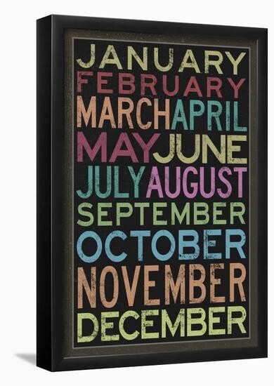 Months of the Year Colorful Text-null-Framed Poster