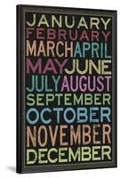 Months of the Year Colorful Text-null-Framed Poster