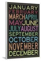 Months of the Year Colorful Text-null-Framed Poster