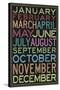 Months of the Year Colorful Text-null-Stretched Canvas