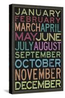 Months of the Year Colorful Text-null-Stretched Canvas