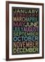 Months of the Year Colorful Text-null-Framed Art Print