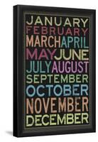 Months of the Year Colorful Text-null-Framed Poster