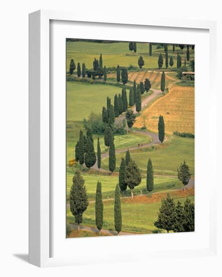 Monticchiello, Tuscany, Italy-Walter Bibikow-Framed Photographic Print