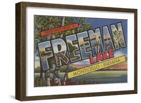 Monticello, Indiana - Freeman Lake-Lantern Press-Framed Art Print