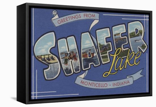 Monticello, Indiana - Shafer Lake-Lantern Press-Framed Stretched Canvas
