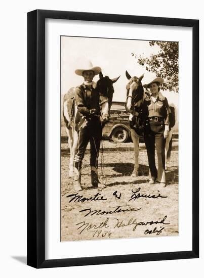 Montie and Louise Montana, 1936-null-Framed Art Print