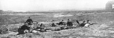 Belgian Bicycle Troops Using Hotchkiss Machine Guns in Haelen, Belgium, August 1914-Montigny-Laminated Premium Giclee Print