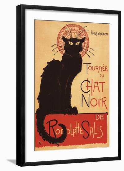 Montmarte, France - Chat Noir Cabaret Troupe Black Cat Promo Poster-Lantern Press-Framed Art Print