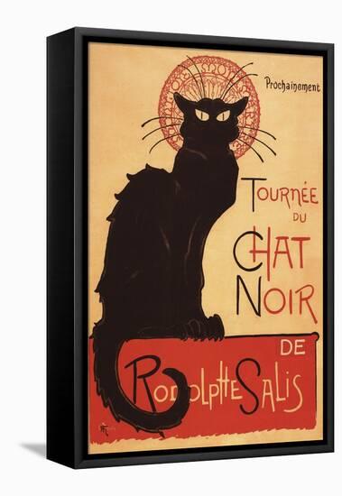 Montmarte, France - Chat Noir Cabaret Troupe Black Cat Promo Poster-Lantern Press-Framed Stretched Canvas