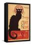 Montmarte, France - Chat Noir Cabaret Troupe Black Cat Promo Poster-Lantern Press-Framed Stretched Canvas