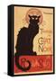 Montmarte, France - Chat Noir Cabaret Troupe Black Cat Promo Poster-Lantern Press-Framed Stretched Canvas