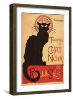 Montmarte, France - Chat Noir Cabaret Troupe Black Cat Promo Poster-Lantern Press-Framed Art Print