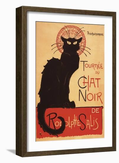 Montmarte, France - Chat Noir Cabaret Troupe Black Cat Promo Poster-Lantern Press-Framed Art Print