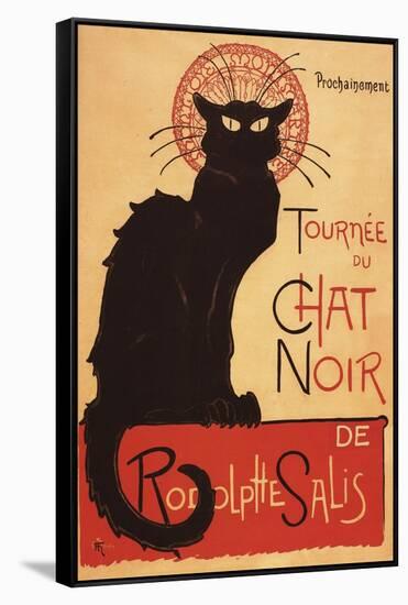 Montmarte, France - Chat Noir Cabaret Troupe Black Cat Promo Poster-Lantern Press-Framed Stretched Canvas