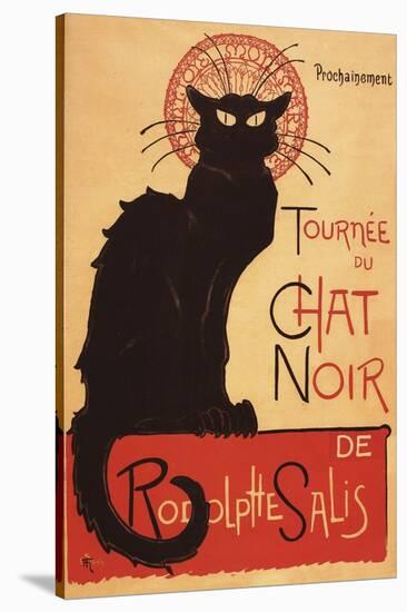 Montmarte, France - Chat Noir Cabaret Troupe Black Cat Promo Poster-Lantern Press-Stretched Canvas