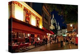 Montmartre and the Basilica of the Sacre Coeur at night, Paris, Ile de France, France-null-Stretched Canvas