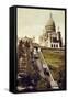 Montmartre, Paris, C. 1905 : the Funicular and the Sacre Coeur-null-Framed Stretched Canvas