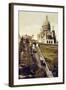 Montmartre, Paris, C. 1905 : the Funicular and the Sacre Coeur-null-Framed Photo