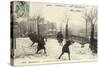 Montmartre, Snowballing-null-Stretched Canvas