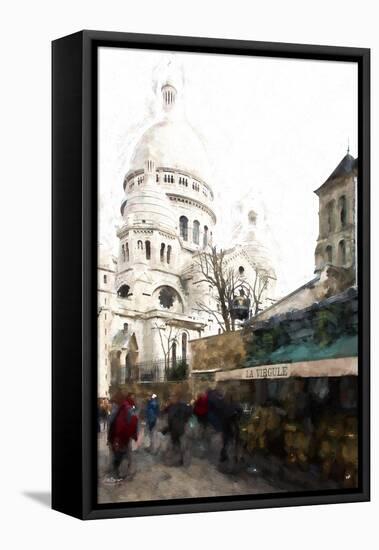 Montmartre Street Scene-Philippe Hugonnard-Framed Stretched Canvas