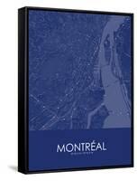 Montreal, Canada Blue Map-null-Framed Stretched Canvas