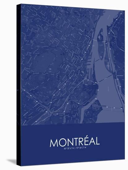 Montreal, Canada Blue Map-null-Stretched Canvas