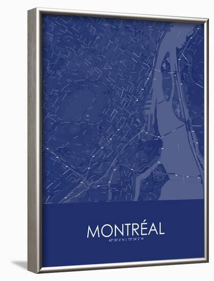 Montreal, Canada Blue Map-null-Framed Poster