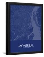 Montreal, Canada Blue Map-null-Framed Poster