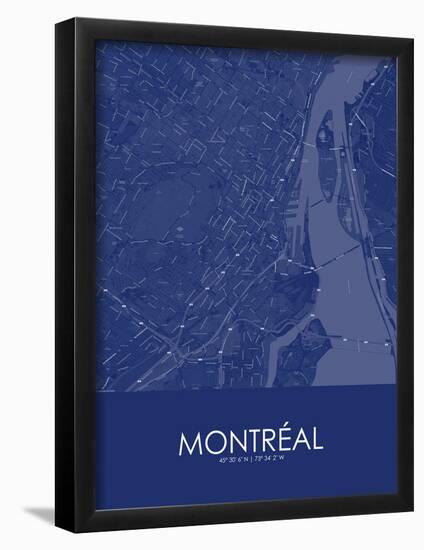 Montreal, Canada Blue Map-null-Framed Poster