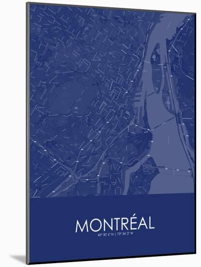 Montreal, Canada Blue Map-null-Mounted Poster