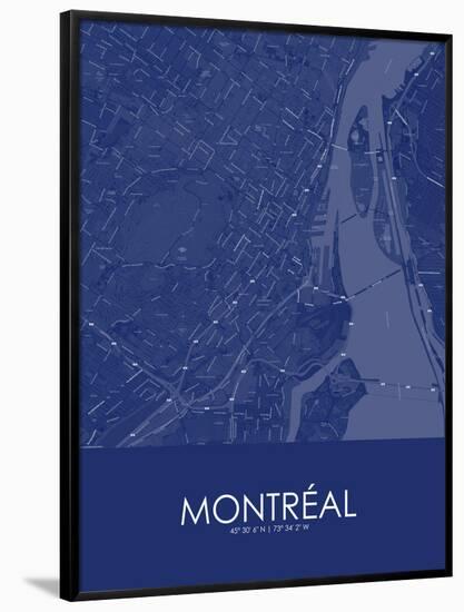 Montreal, Canada Blue Map-null-Framed Poster