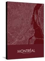 Montreal, Canada Red Map-null-Stretched Canvas