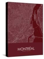 Montreal, Canada Red Map-null-Stretched Canvas