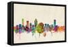 Montreal Canada Skyline-Michael Tompsett-Framed Stretched Canvas