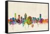 Montreal Canada Skyline-Michael Tompsett-Framed Stretched Canvas