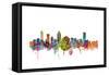 Montreal Canada Skyline-Michael Tompsett-Framed Stretched Canvas