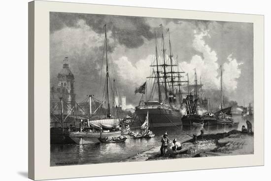 Montreal Harbour, Canada, Nineteenth Century-null-Stretched Canvas