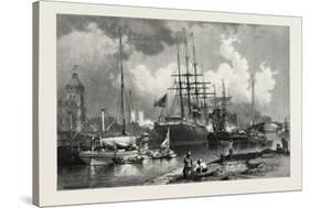 Montreal Harbour, Canada, Nineteenth Century-null-Stretched Canvas