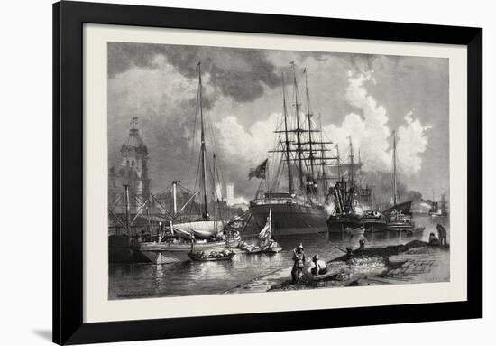 Montreal Harbour, Canada, Nineteenth Century-null-Framed Giclee Print