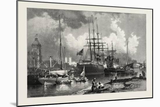Montreal Harbour, Canada, Nineteenth Century-null-Mounted Giclee Print