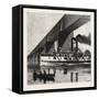 Montreal, Mail Steamer Passing under Victoria Bridge, Canada, Nineteenth Century-null-Framed Stretched Canvas