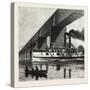 Montreal, Mail Steamer Passing under Victoria Bridge, Canada, Nineteenth Century-null-Stretched Canvas