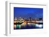 Montreal over River at Dusk with City Lights and Urban Buildings-Songquan Deng-Framed Photographic Print