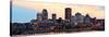 Montreal over River Panorama at Dusk with City Lights and Urban Buildings-Songquan Deng-Stretched Canvas